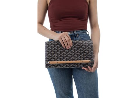 goyard clutch with wood|Goyard monte carlo clutch.